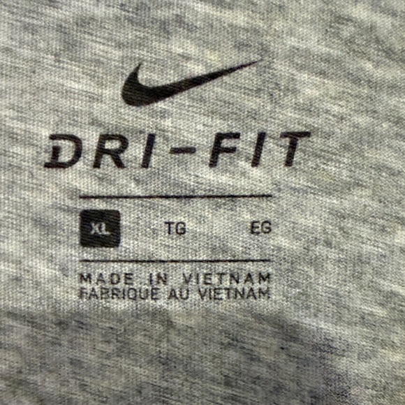 Nike Men's Long Sleeve Henley Shirt - Gray and White - Picture 5 of 10